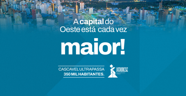 Cascavel ultrapassa a marca de 350 mil habitantes 